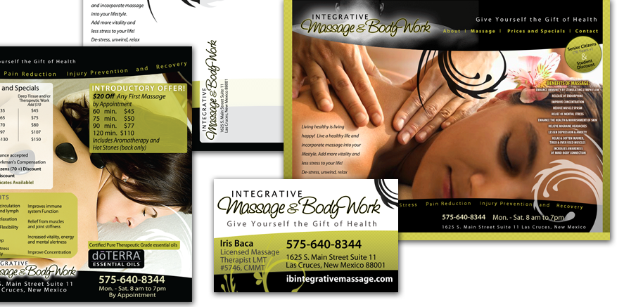 Integrative Massage & Body Work: Brochure, Business Card, Website